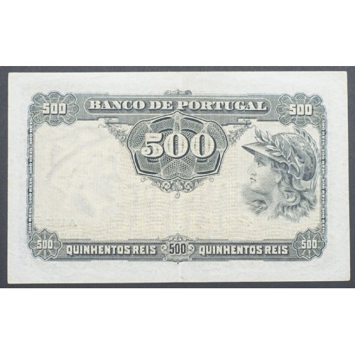 NOTA DE 500 REIS PRATA 1904 ( POUCO CIRCULADA ) " Ch.3 - BANCO DE PORTUGAL (27/12/1904)