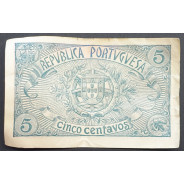 CÉDULA OFICIAL CASA DA MOEDA - 5 CENTAVOS 1918 ( CIRCULADA )