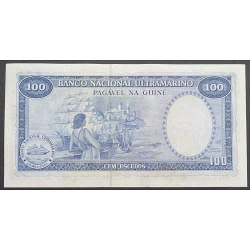 NOTA DE 100 ESCUDOS 1971 (NÃO CIRCULADA ) "100$00 1971 NUNO TRISTÃO - BANCO NACIONAL ULTRAMARINO (17/12/1971) - GUINÉ