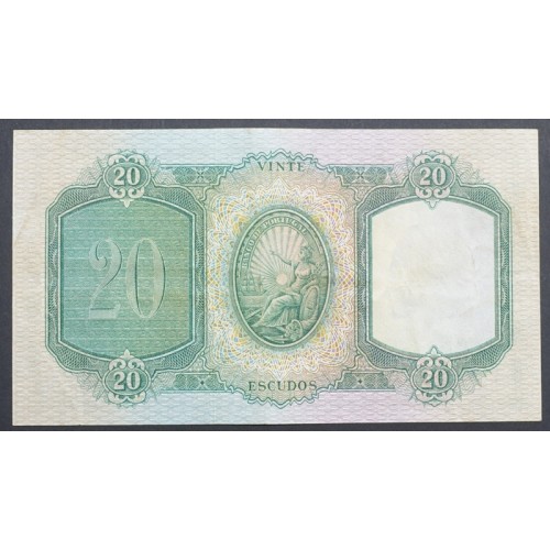 NOTA DE 20 ESCUDOS 1954 ( CIRCULADA ) "20$00 1954 Ch.6 D.ANTONIO LUIZ DE MENEZES - BANCO DE PORTUGAL (25/05/1954)
