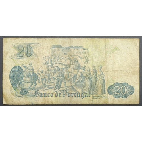 NOTA DE 20 ESCUDOS 1971 ( MUITO CIRCULADA ) "20$00 1971 Ch.8 GARCIA DE ORTA - BANCO DE PORTUGAL (27/07/1971)