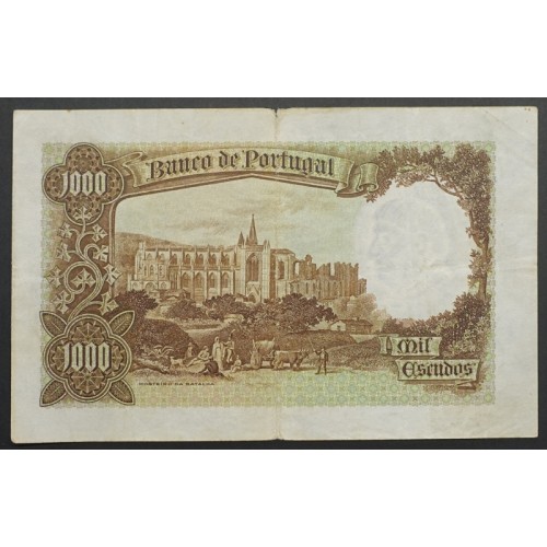 NOTA DE 1000 ESCUDOS 1938 ( CIRCULADA ) "1000$00 1938 Ch.6 MESTRE DE AVIZ - BANCO DE PORTUGAL (17/06/1938)