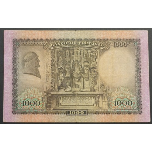 NOTA DE 1000 ESCUDOS 1942 ( POUCO CIRCULADA ) "1000$00 1942 Ch.7 D.AFONSO HENRIQUES - BANCO DE PORTUGAL (29/09/1942)