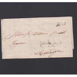 Pré-Filatélica circulada de Coimbra para Vale de Remigio datada de 02-02-1848