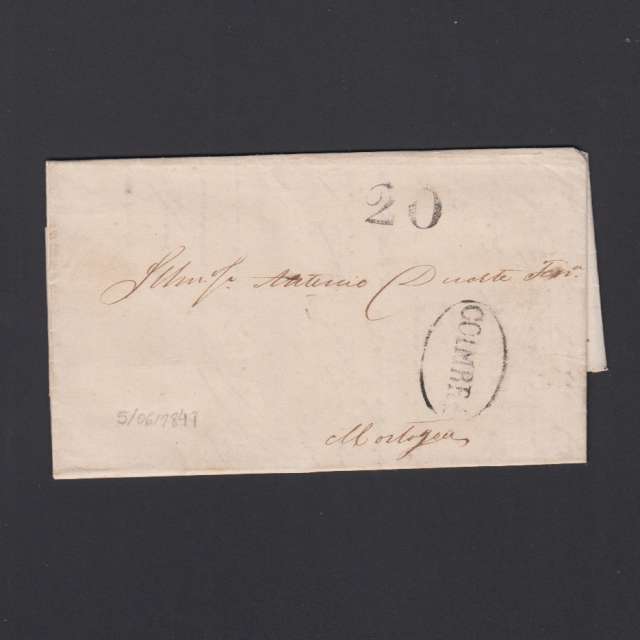 Pré-Filatélica circulada de Figueira da Foz para Mortágua datada de 05-06-1847