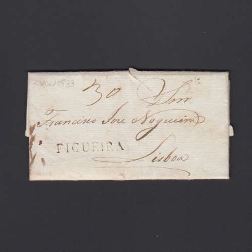 Carta Pré-Filatélica circulada de Figueira da Foz para Lisboa datada de 23-02-1833