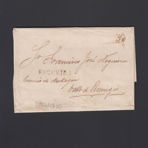 Carta Pré-Filatélica circulada de Figueira da Foz para Vale Remigio datada de 08-05-1835