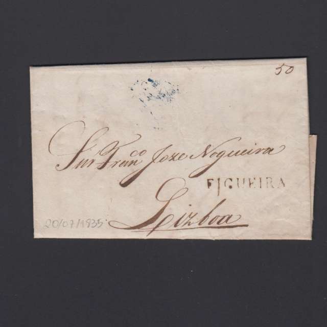 Carta Pré-Filatélica circulada de Figueira da Foz para Lisboa datada de 20-06-1835