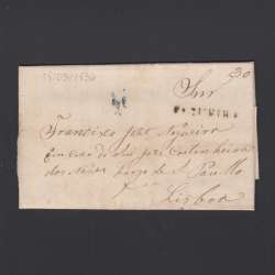 Carta Pré-Filatélica circulada de Figueira da Foz para Lisboa datada de 18-05-1836