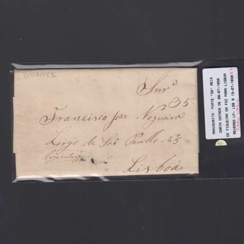 Carta Pré-Filatélica circulada de Figueira da Foz para Lisboa datada de 08-07-1836