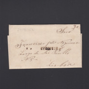 Carta Pré-Filatélica circulada de Figueira da Foz para Lisboa datada de 21-08-1836