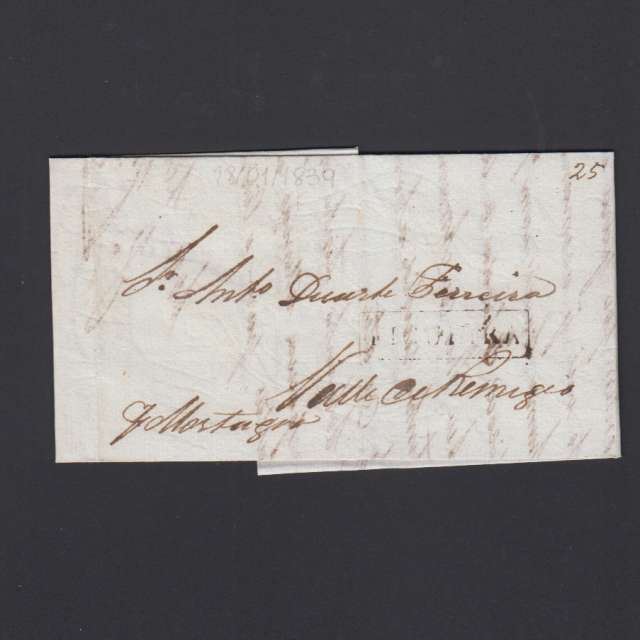 Carta Pré-Filatélica circulada de Figueira da Foz para Vale Remigio datada de 18-01-1839