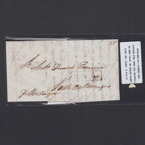Carta Pré-Filatélica circulada de Figueira da Foz para Vale Remigio datada de 18-01-1839