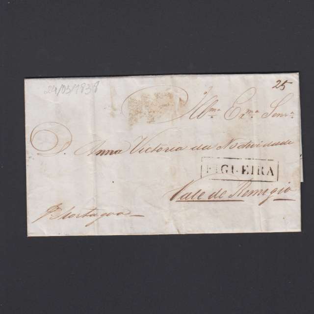 Carta Pré-Filatélica circulada de Figueira da Foz para Vale Remigio datada de 24-03-1838
