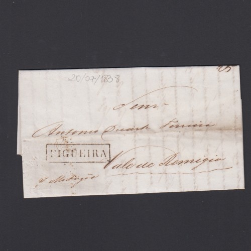 Carta Pré-Filatélica circulada de Figueira da Foz para Vale Remigio datada de 20-07-1838