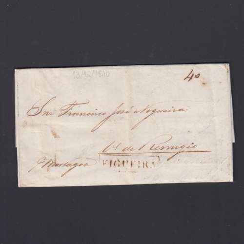 Carta Pré-Filatélica circulada de Figueira da Foz para Vale Remigio datada de 13-12-1840