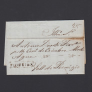 Carta Pré-Filatélica circulada de Figueira da Foz para Vale Remigio datada de 15-02-1844