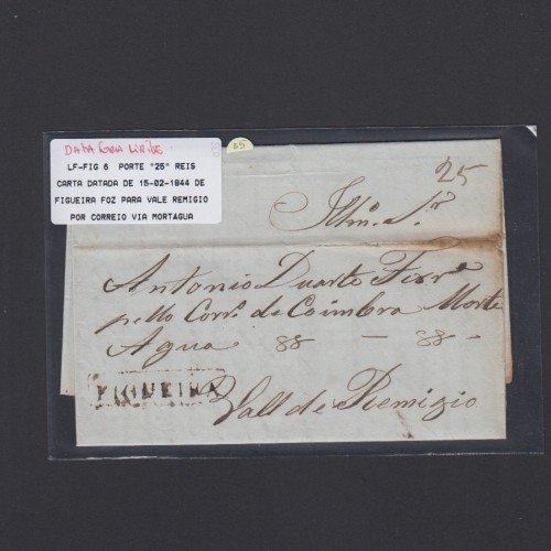 Carta Pré-Filatélica circulada de Figueira da Foz para Vale Remigio datada de 15-02-1844