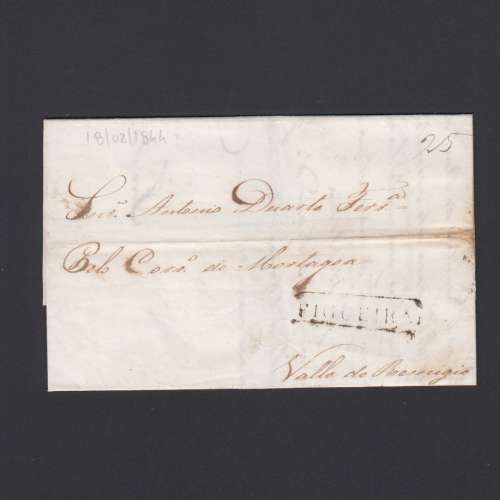 Carta Pré-Filatélica circulada de Figueira da Foz para Vale Remigio datada de 18-02-1844