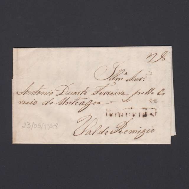 Carta Pré-Filatélica circulada de Figueira da Foz para Vale Remigio datada de 23-05-1848