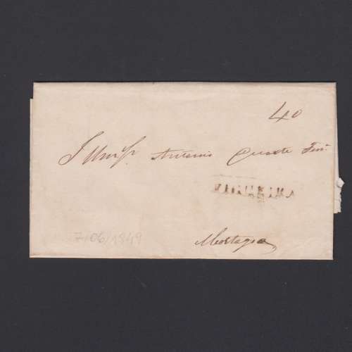 Carta Pré-Filatélica circulada de Figueira da Foz para Mortágua datada de 07-06-1849