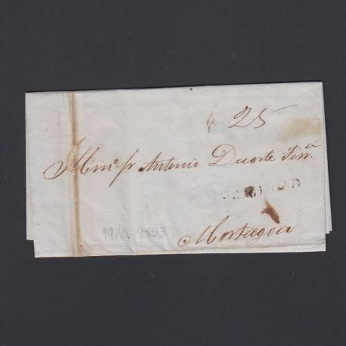 Carta Pré-Filatélica circulada de Figueira da Foz para Mortágua datada de 19-06-1853
