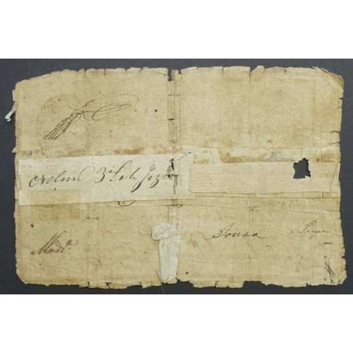 APÓLICE REAL ERÁRIO - 1$200 REIS 1805 - DATA MANUSCRITA - COM CARIMBO DE D.MIGUEL I 1828 ( CIRCULADA +)