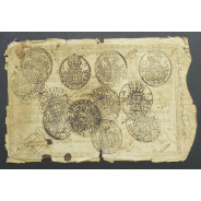 APÓLICE REAL ERÁRIO - 5$000 REIS 1798 - DATA IMPRESSA - COM CARIMBO DE D.MIGUEL I 1828 ( CIRCULADA )