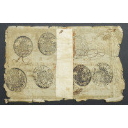 APÓLICE REAL ERÁRIO - 5$000 REIS 1799 - DATA EMENDADA "1798/9" - COM CARIMBO DE D.MIGUEL I 1828 ( CIRCULADA )