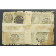 APÓLICE REAL ERÁRIO - 5$000 REIS 1799 - DATA MANUSCRITA - COM CARIMBO DE D.PEDRO IV 1826 ( CIRCULADA )