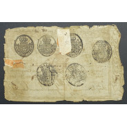 APÓLICE REAL ERÁRIO - 5$000 REIS 1799 - DATA MANUSCRITA - COM CARIMBO DE D.MIGUEL I 1828 ( CIRCULADA )