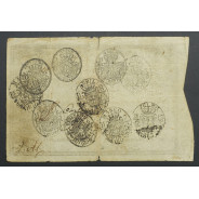 APÓLICE REAL ERÁRIO - 10$000 REIS 1798 - DATA IMPRESSA - COM CARIMBO DE D.PEDRO IV 1826 ( POUCO CIRCULADA )