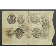 APÓLICE REAL ERÁRIO - 10$000 REIS 1799 - DATA EMENDADA "1798/9" - COM CARIMBO DE D.PEDRO IV 1826 ( POUCO CIRCULADA )