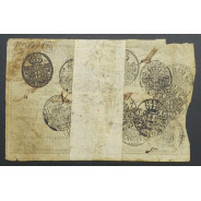 APÓLICE REAL ERÁRIO - 10$000 REIS 1799 - DATA EMENDADA "1798/9" - COM CARIMBO DE D.PEDRO IV 1826 ( CIRCULADA )