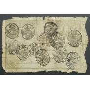APÓLICE REAL ERÁRIO - 10$000 REIS 1799 - DATA IMPRESSA - COM CARIMBO DE D.PEDRO IV 1826 ( CIRCULADA )