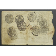 APÓLICE REAL ERÁRIO - 10$000 REIS 1799 - DATA IMPRESSA - COM CARIMBO DE D.PEDRO IV 1826 ( POUCO CIRCULADA )