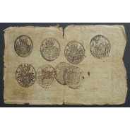 APÓLICE REAL ERÁRIO - 12$800 REIS 1799 - DATA IMPRESSA - COM CARIMBO DE D.MIGUEL I 1828 ( CIRCULADA )