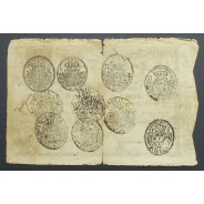 APÓLICE REAL ERÁRIO - 20$000 REIS 1799 - DATA IMPRESSA - COM CARIMBO DE D.PEDRO IV 1826 ( CIRCULADA )