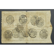 APÓLICE REAL ERÁRIO - 20$000 REIS 1799 - DATA IMPRESSA - COM CARIMBO DE D.MIGUEL I 1828 ( POUCO CIRCULADA )