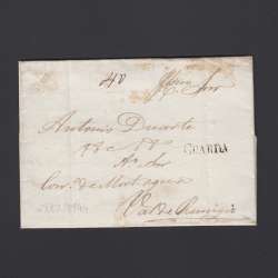 Carta Pré-Filatélica circulada de Guarda para Vale Remigio datada 28-02-1844
