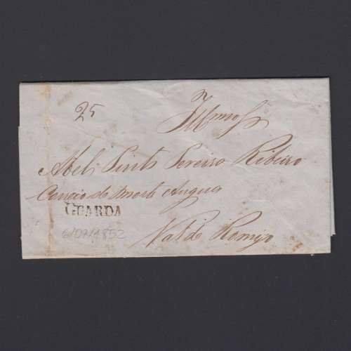 Carta Pré-Filatélica circulada de Guarda para Vale Remigio datada 06-07-1852