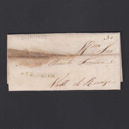 Carta Pré-Filatélica circulada de Mangualde para Vale Remigio datada 29-01-1839