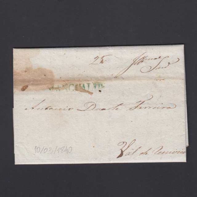 Carta Pré-Filatélica circulada de Mangualde para Vale Remigio datada 16-03-1840