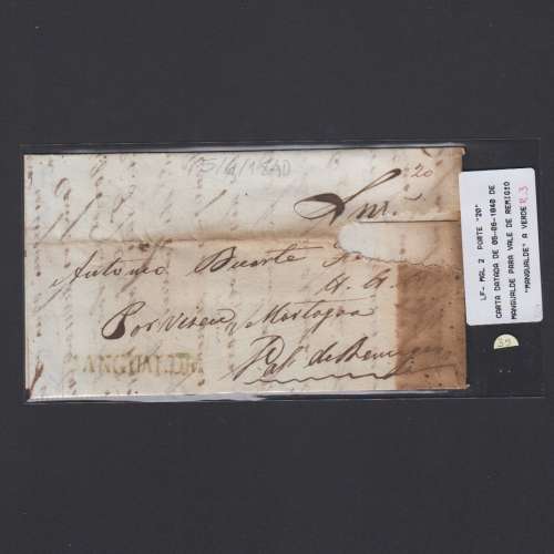 Carta Pré-Filatélica circulada de Mangualde para Vale Remigio datada 05-06-1840