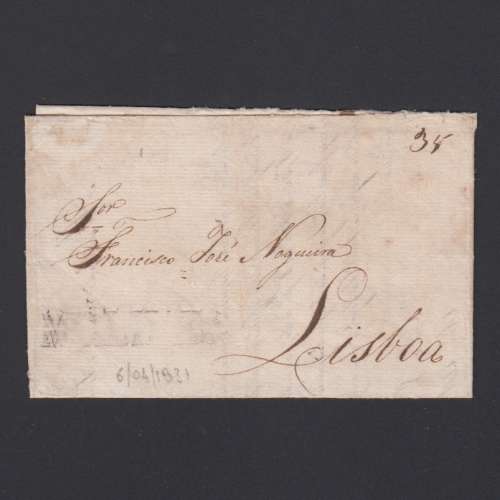 Carta Pré-Filatélica circulada de Mialhada (Mealhada) para Lisboa datada 06-04-1831