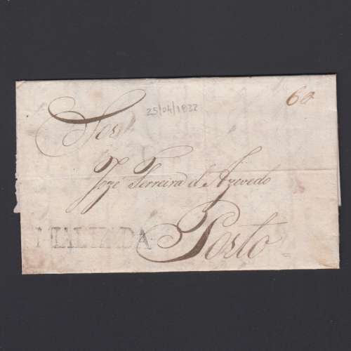 Carta Pré-Filatélica circulada de Mialhada (Mealhada) para Lisboa datada 25-04-1832
