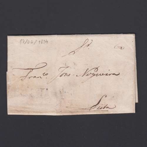 Carta Pré-Filatélica circulada de Mialhada (Mealhada) para Lisboa datada 17-06-1834