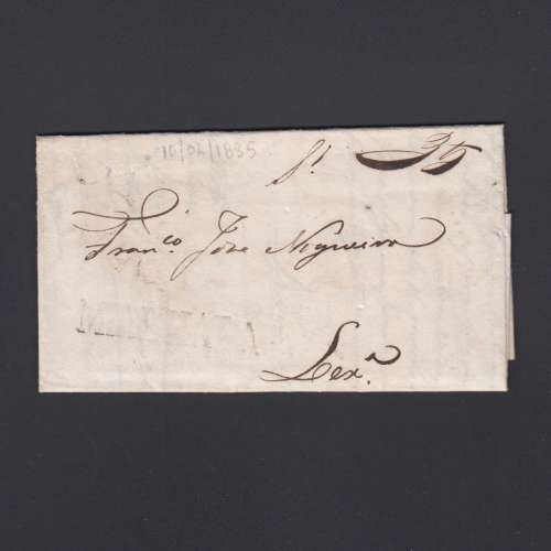 Carta Pré-Filatélica circulada de Mialhada (Mealhada) para Lisboa datada 10-04-1835