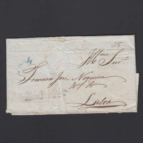Carta Pré-Filatélica circulada de Mialhada (Mealhada) para Lisboa datada 15-06-1835
