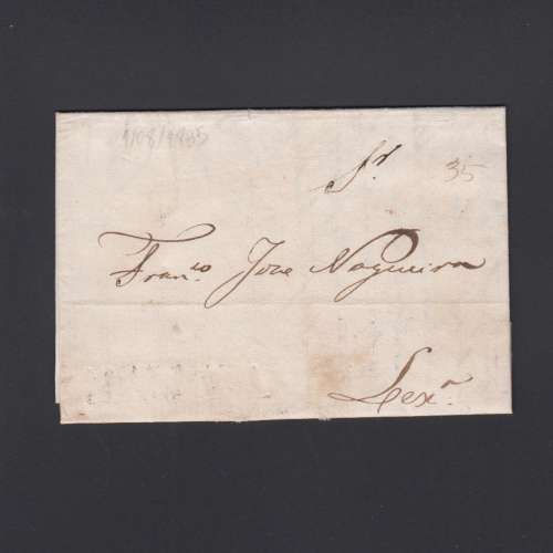 Carta Pré-Filatélica circulada de Mialhada (Mealhada) para Lisboa datada 01-08-1835